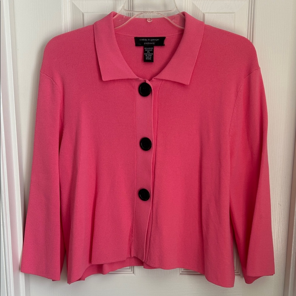 ⚜️ Cable & Gauge Vibrant Pink Knit Top